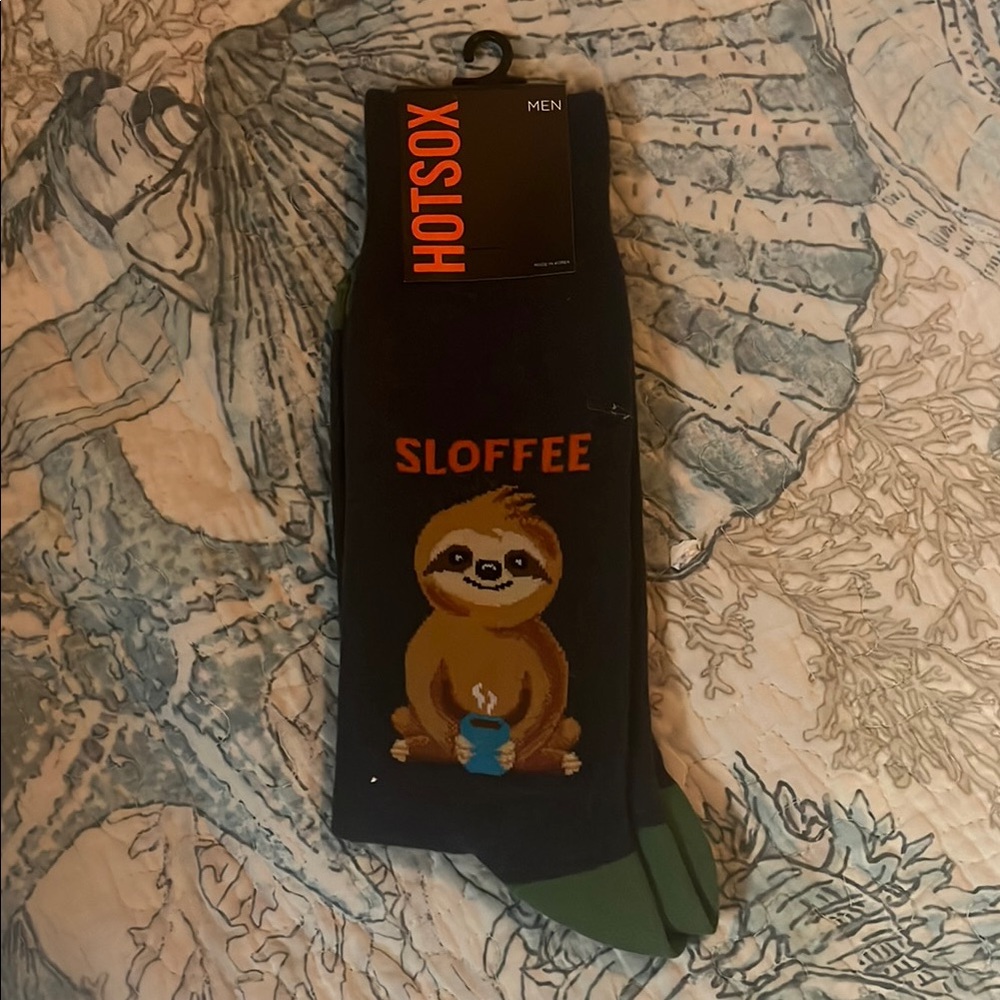 Hot Sox Men's Black Sloth Socks